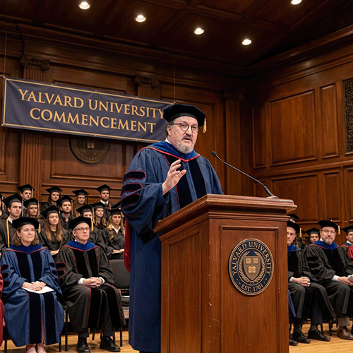 Meadow delivers the 2026 commencement address at his alma mater Yalvard.